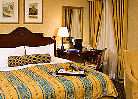 guest room at Le Chateau Frontenac hotel