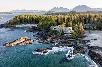Wickaninnish Inn_Exterior_Aerial of Inn and Chesterman Beach